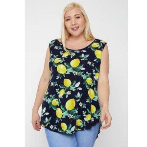 Garden High-low Hemline Sleeveless Top Size Plus 1X